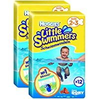 Los mejores  - Huggies Little Swimmers – Pañales Tamaño 2 – 3- 2 x Paquetes de 12 (24 Pañales)